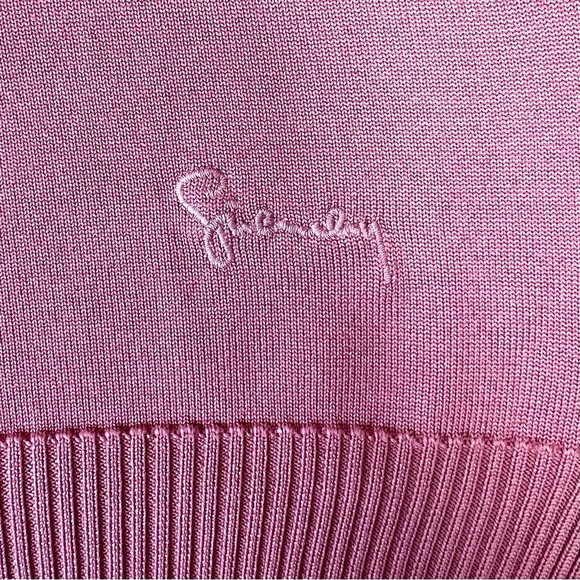 Vintage Mid Century Mod Givenchy Sport Dusty Mauve Fine Knit Ruffle Neck Sweater - Picture 8 of 11